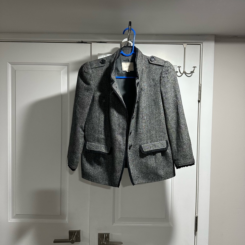 LOFT Ann Taylor Blazer Wool Gray Size 2P